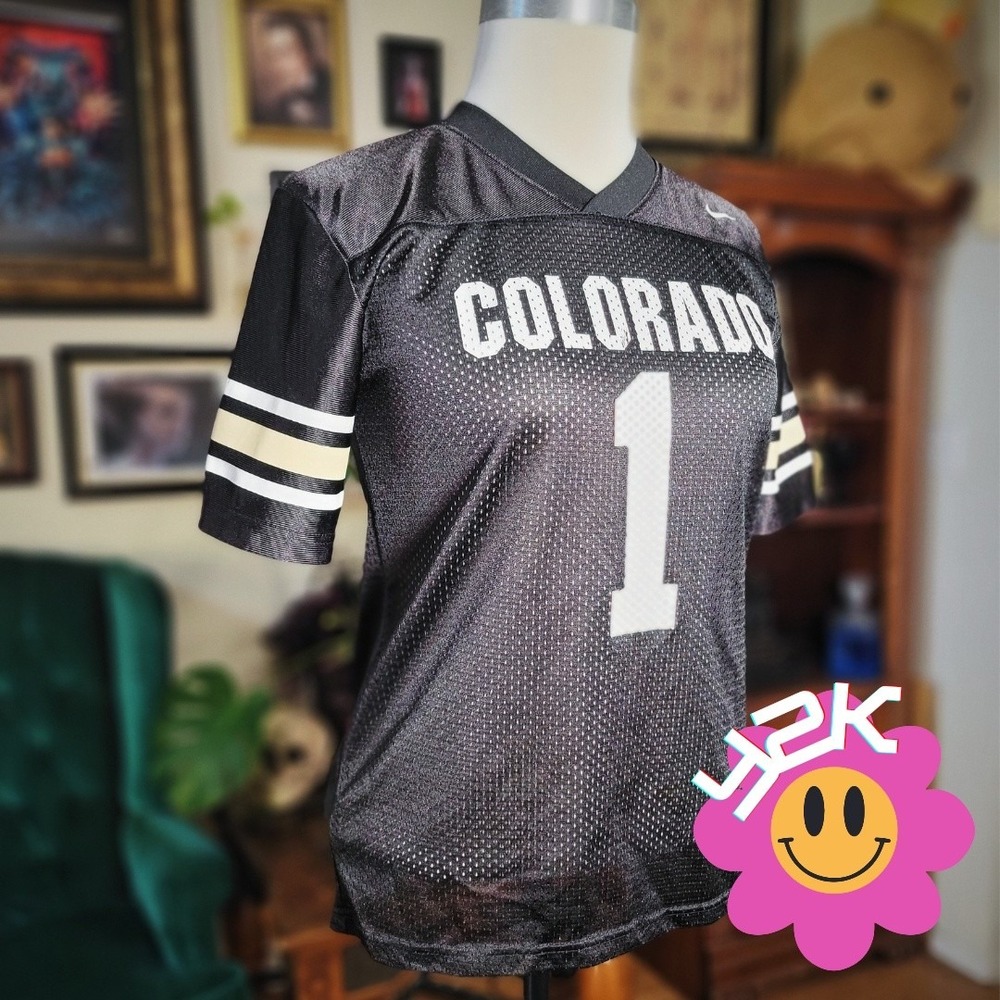 Nike Colorado Buffaloes Jersey Black Vintage Y2K Football Shirt Youth M 12-14